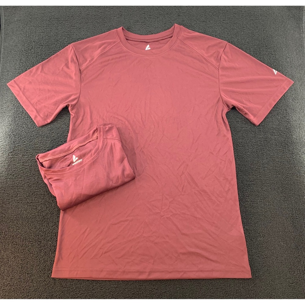 Lot of 2 BSN SPORTS Apparel T‎ Shirt Red Burgundy Short Sleeve Size Small